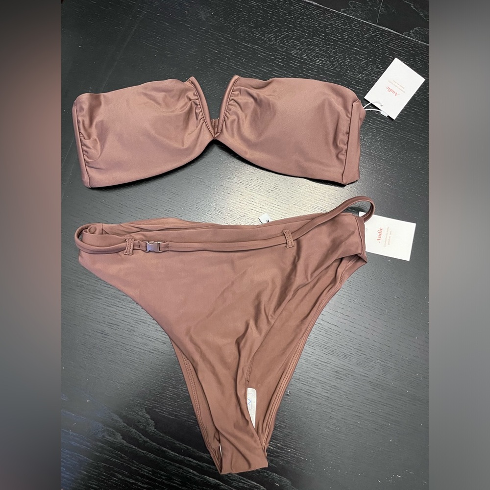 Andie Swim - Espresso Belted Bikini- Large